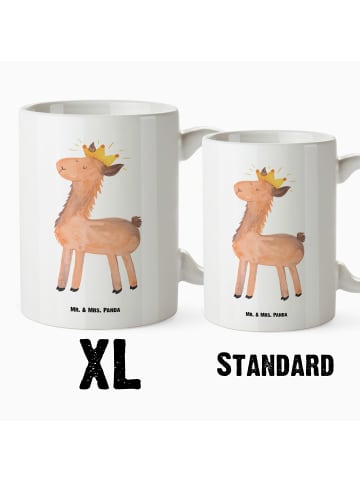 Mr. & Mrs. Panda Henkeltasse Lama König ohne Spruch in Weiß