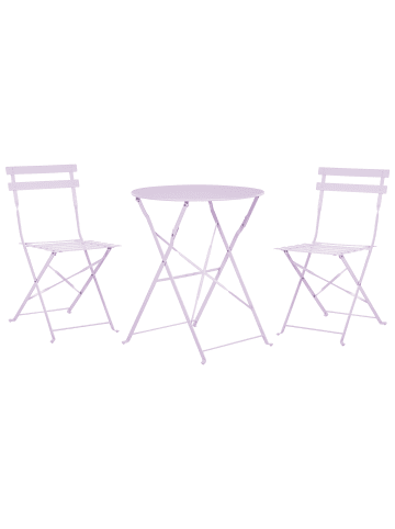 Beliani 3-tlg Bistro Set FIORI in Violett