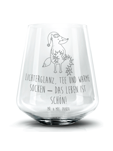 Mr. & Mrs. Panda Cocktail Glas Fuchs Weihnachten mit Spruch in Transparent