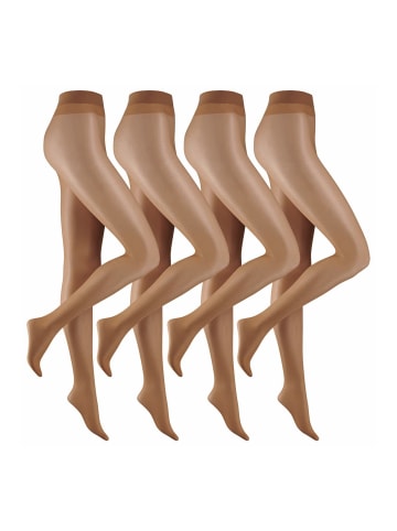 camano Strumpfhose 4er Vorteilspack 20 DEN Bequeme und Reißfeste Feinstrumpfhose mit Weicher Flachnaht Perfektem Sitz und Komfortbund 4er Pack fine everyday, fine everyday matt 20 Denier in make up