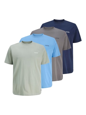 JACK & JONES PLUS 4er-Pack T-shirt in Iceberg Green