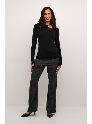 Kaffe Langarm-Bluse KAmerikka Slim fit in Black Deep