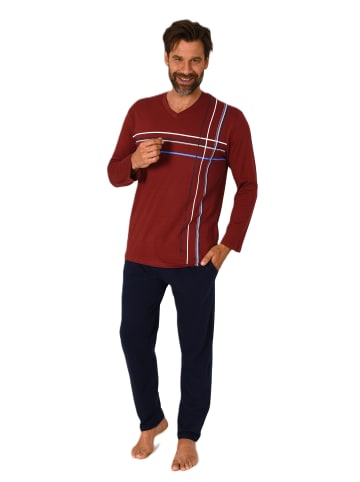 NORMANN Schlafanzug langarm Pyjama - 84604 in rot