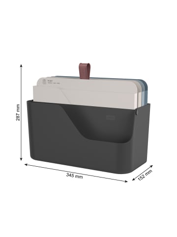 Rotho MyPaper Plus Dokumenten Organizer Set DIN A4 mit Inbox und Archivbox in Schwarz mit blauen Mappen
