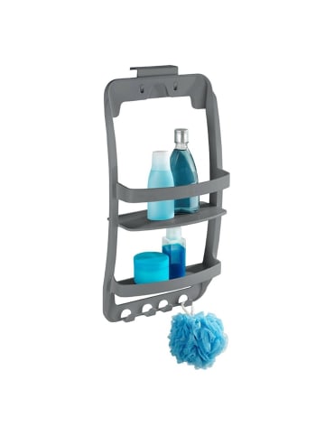 Wenko Duschablage ohne Bohren, 2 Etagen in Grau, (B) 26 x (H) 54,5 x (L) 11,5 cm