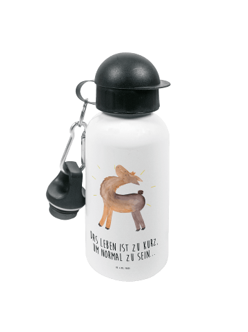 Mr. & Mrs. Panda Wasserflasche Lama Stolz mit Spruch in Weiß
