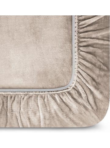 Aspero 2 Flanell-Spannbettlaken PERPIGNAN in Taupe
