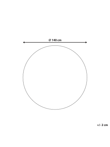 Beliani Kurzflor LOTI in Beige/Gelb - (W) 140 x (L) 140 cm