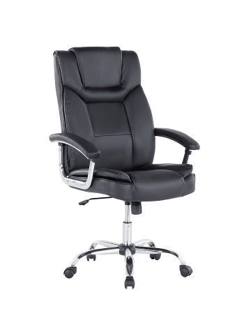 Beliani Chefsessel ADVANCE in Schwarz/Silber - (W) 60 x (H) 100 x (L) 60 cm