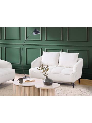 Beliani 2-Sitzer Sofa HOBRO in Weiß/Schwarz - (W) 147 x (H) 87 x (L) 85 cm