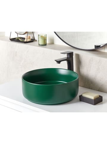 Beliani Waschbecken GUDAR in Grün - (W) 37 x (H) 12 x (L) 37 cm