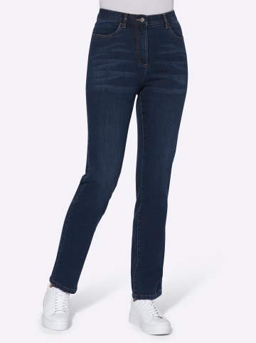 Sieh an! High-waist-Jeans in dark blue