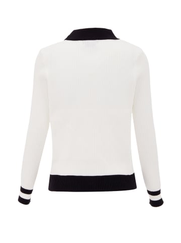 CHANI Damen Strickpullover in Wollweiss Schwarz