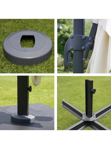 MCW Ampelschirm A96, Flap, creme mit Ständer