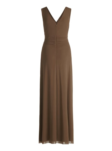 Vera Mont Abendkleid mit V-Ausschnitt in Brown Diamond