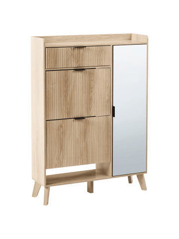 Beliani Schuhschrank MOONIE in Braun - (W) 84 x (H) 118 x (L) 25 cm