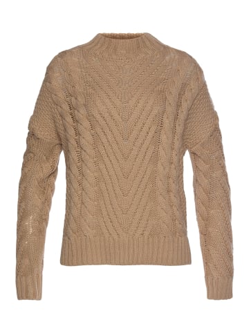 LASCANA Stehkragenpullover in dunkelbeige