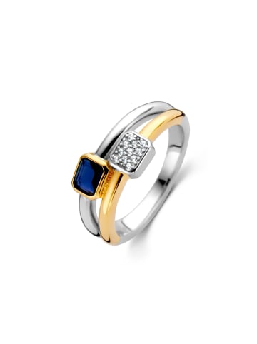 Ti Sento Milano Ring "Zirkonia und blauer Kristall bicolor 12275BY" in Silber