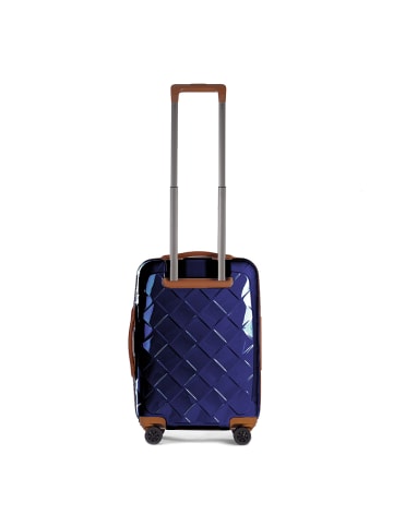 Stratic Leather & More 4 Rollen Kabinentrolley 55 cm Laptopfach in blue