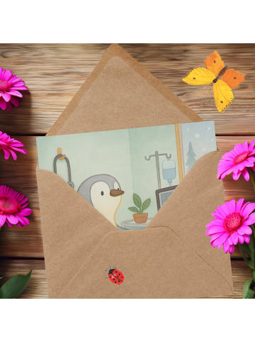 Mr. & Mrs. Panda Glückwunschkarte Pinguin Zocken Design ohne Spruch in Weiß