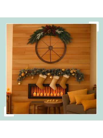 relaxdays 2x Wagenrad in Natur - 75 cm
