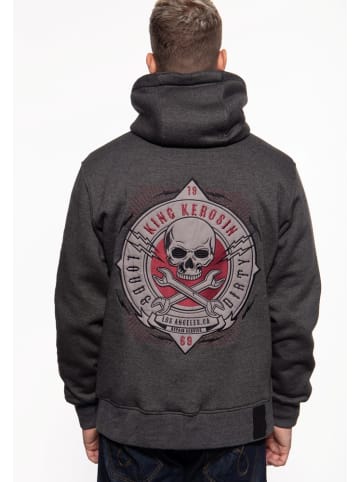 King Kerosin Sweatjacke "Lound & Dirty" in Grau