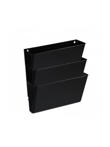 relaxdays 3 x Zeitschriftenhalter in Schwarz - (B)33 x (H)19 x (T)10,5 cm