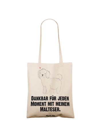 Mr. & Mrs. Panda Stofftasche Malteser Moment mit Spruch in Creme