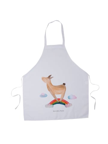 Mr. & Mrs. Panda Grillmeister-Schürze Lama Regenbogen ohne Spruch in Weiß
