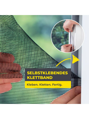 EASYmaxx EASYmaxx Fenster Moskitonetz mit Klettverschluss - 130x150cm - Schwarz - 4er-Set