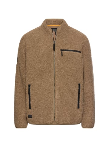 Camel Active Fleecejacke mit Reißverschlussseitentaschen in Sepiabraun