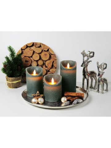 Coen Bakker 3er LED Echtwachskerze Kerze Timer in Dunkelgrau