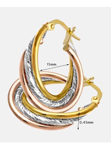 Diamant L'éternel Creolen aus 375 Gelbgold