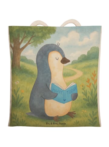 Mr. & Mrs. Panda Stoffbeutel Pinguin Buch Design ohne Spruch in Weiß