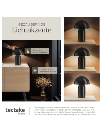 tectake Akku-Tischlampe aus beschichtetem Stahl, indirektes Licht, 25 x 34 cm