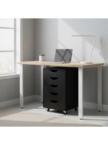 relaxdays Rollcontainer in Schwarz - (B)40 x (H)66,5 x (T)40 cm