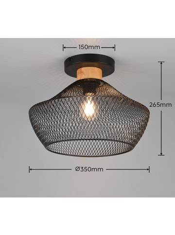 Reality Leuchten Deckenleuchte VALERIA in schwarz matt