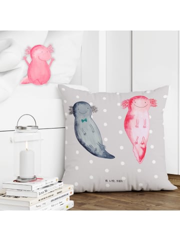 Mr. & Mrs. Panda 40x40 Kissen Axolotl Freundin ohne Spruch in Grau Pastell