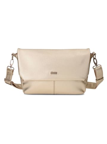 Zwei Mademoiselle.M Messenger 33 cm Laptopfach gold