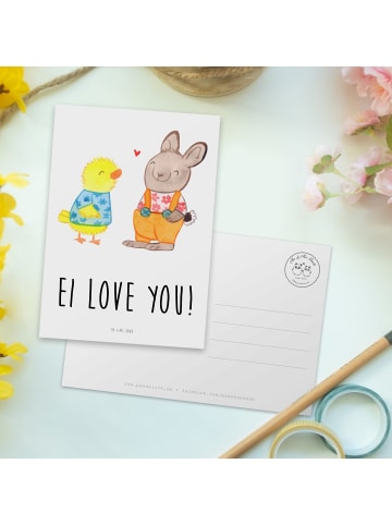 Mr. & Mrs. Panda Postkarte Ostern Freundschaft mit Spruch in Weiß