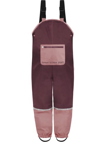 Normani Outdoor Sports Kinder Regenhose mit Hosenträgern in Bordeaux