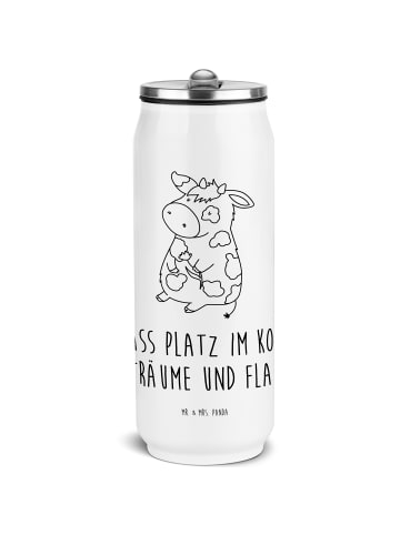 Mr. & Mrs. Panda Getränkedosen Trinkflasche Kuh mit Spruch in Weiß