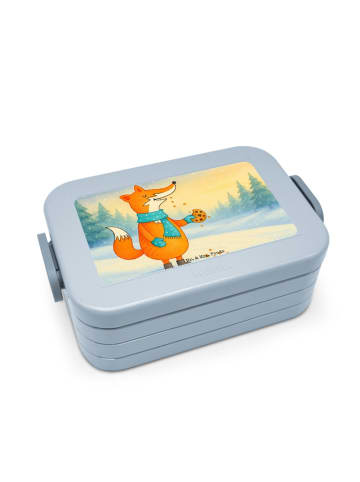 Mr. & Mrs. Panda Bentobox Fuchs Keks Design ohne Spruch in Blau Pastell