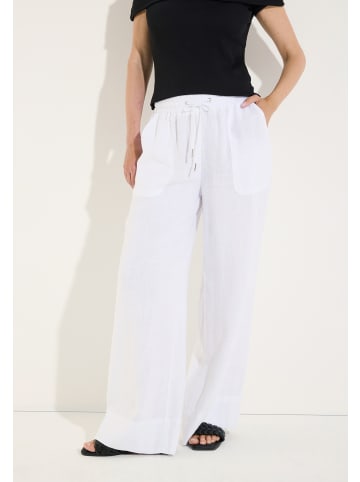 More & More luftig-leichte, weite Leinenhose in white