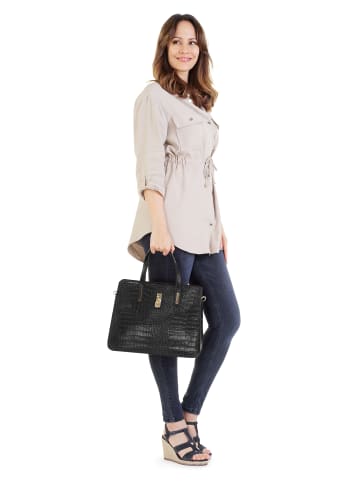 Cluty Handtasche echt Leder in schwarz