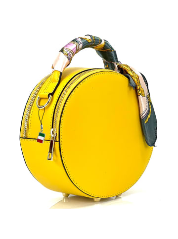 Florence Florence Schultertasche Leder gelb ca. 18cm