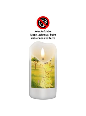 Mr. & Mrs. Panda Kerze Giraffe Zufrieden Design mit Spruch in Weiß