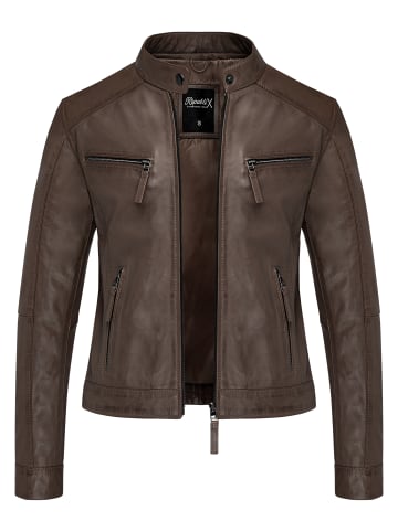 REPUBLIX Lederjacke WINONA in Dunkelbraun