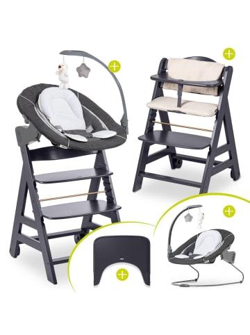 Hauck Beta Plus Dark Grey 5-tlg. Newborn Set - Hochstuhl in grau