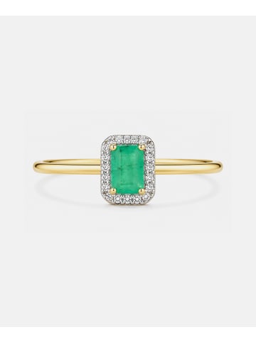 Diamant L'éternel Ring, mit Smaragd, 375 Gelbgold